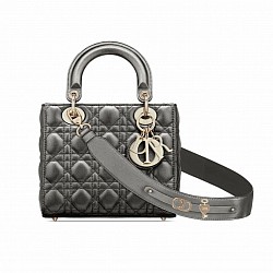 Small Lady D My ABCD Cannage Lambskin Bag Gunmetal IDR 28,000,000